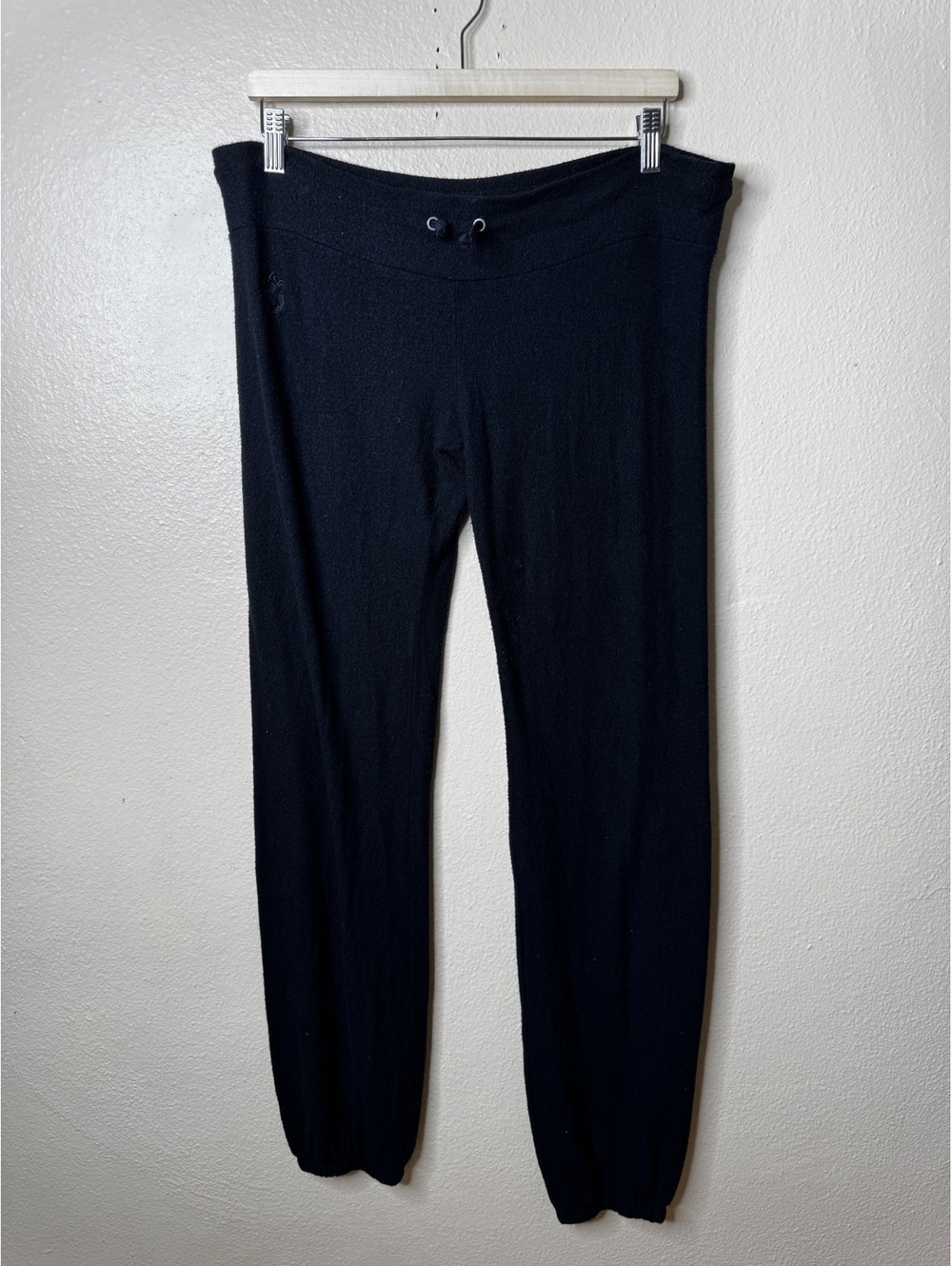 Wildfox Womens M Black Jogger Sweatpants Rayon Blend Drawstring Made USA NWT